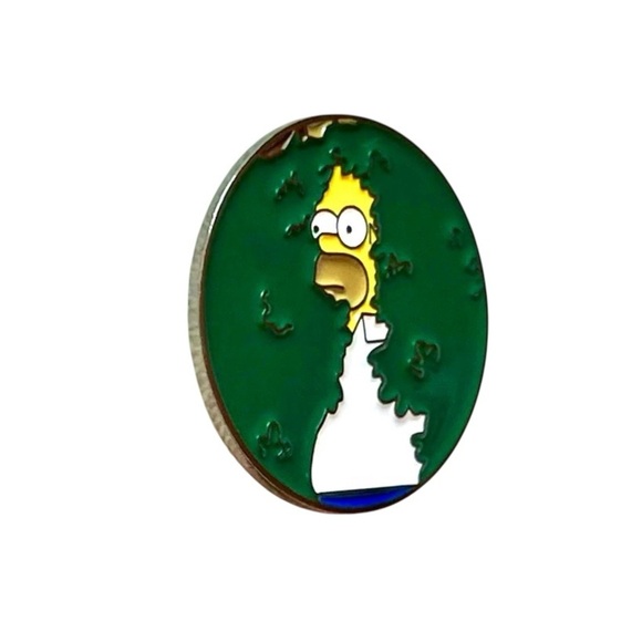 Homer Simpson Hiding in Bush Meme Enamel Pin Funny The Simpsons Brooch Badge - Picture 2 of 6